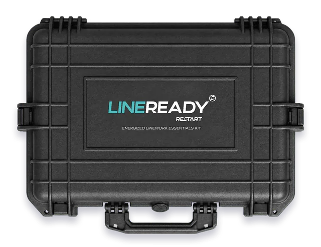 The closed LineReady case, with the LineReady mark on the lid.