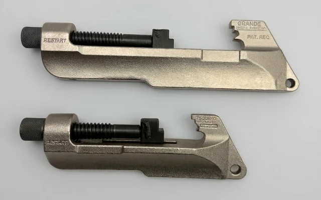 The two RESAFE wedge connector installation heads, large and small.